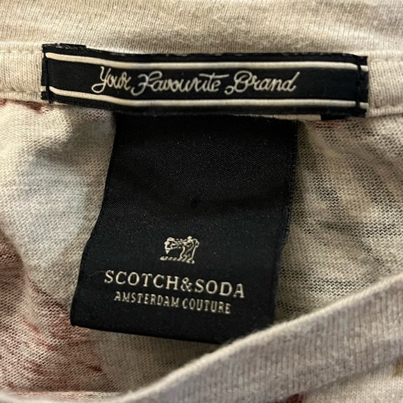 Scotch & Soda Short Sleeve crew neck tee with leaf print pattern, Size Small - Picture 4 of 5